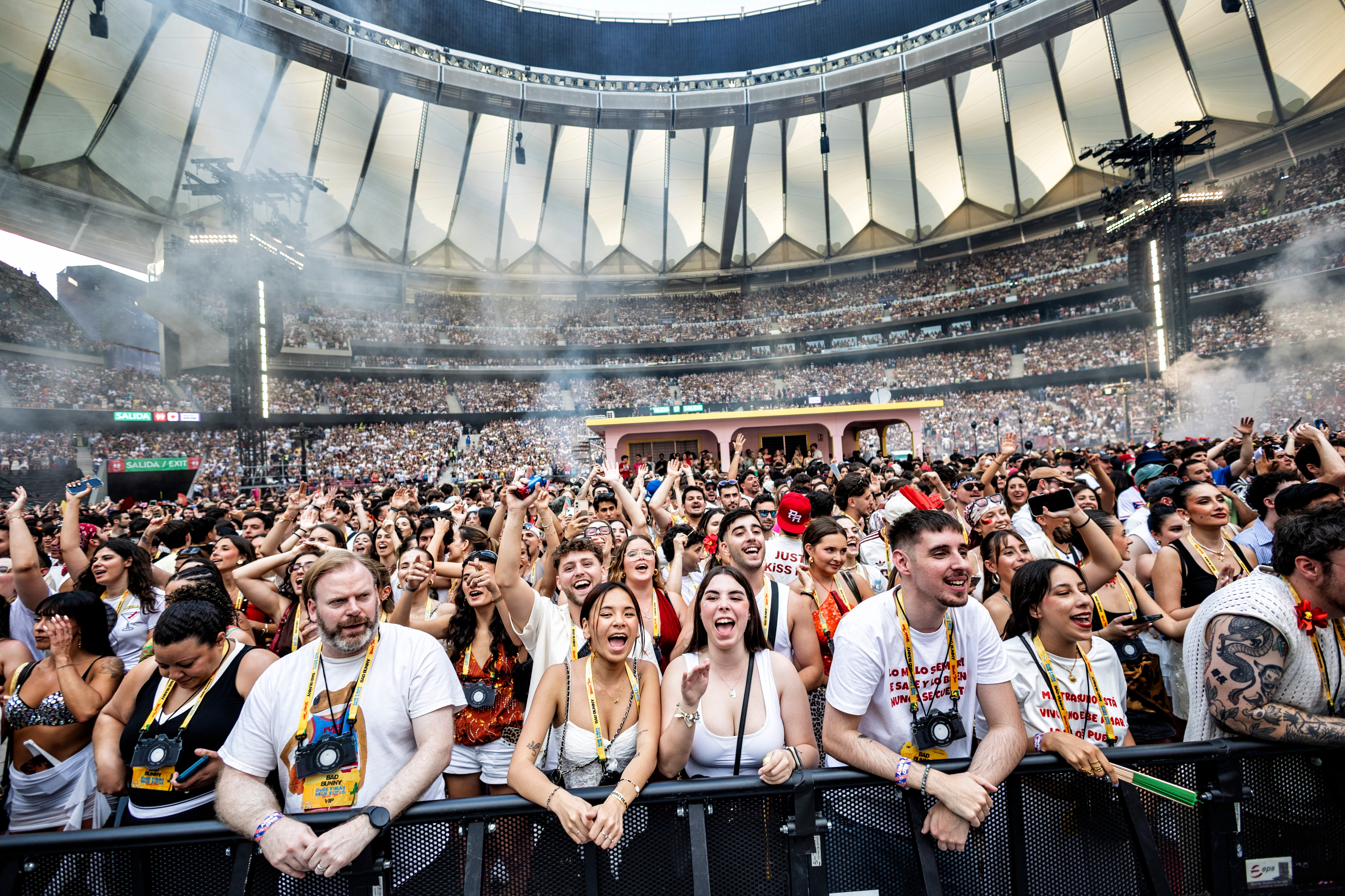 La casita de Bad Bunny, en el Estadio Metropolitano de Madrid, el 30 de mayo.