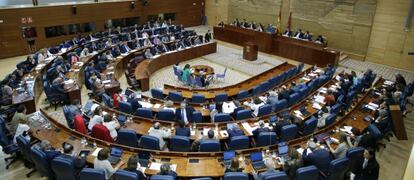 Sesi&oacute;n parlamentaria del pleno de la Asamblea de Madrid.