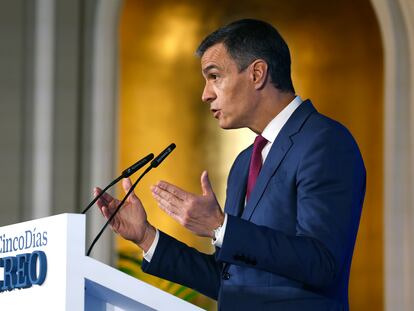 El presidente del Gobierno, Pedro Sánchez, el lunes en el foro económico CREO 2024 organizado por el diario CincoDías.