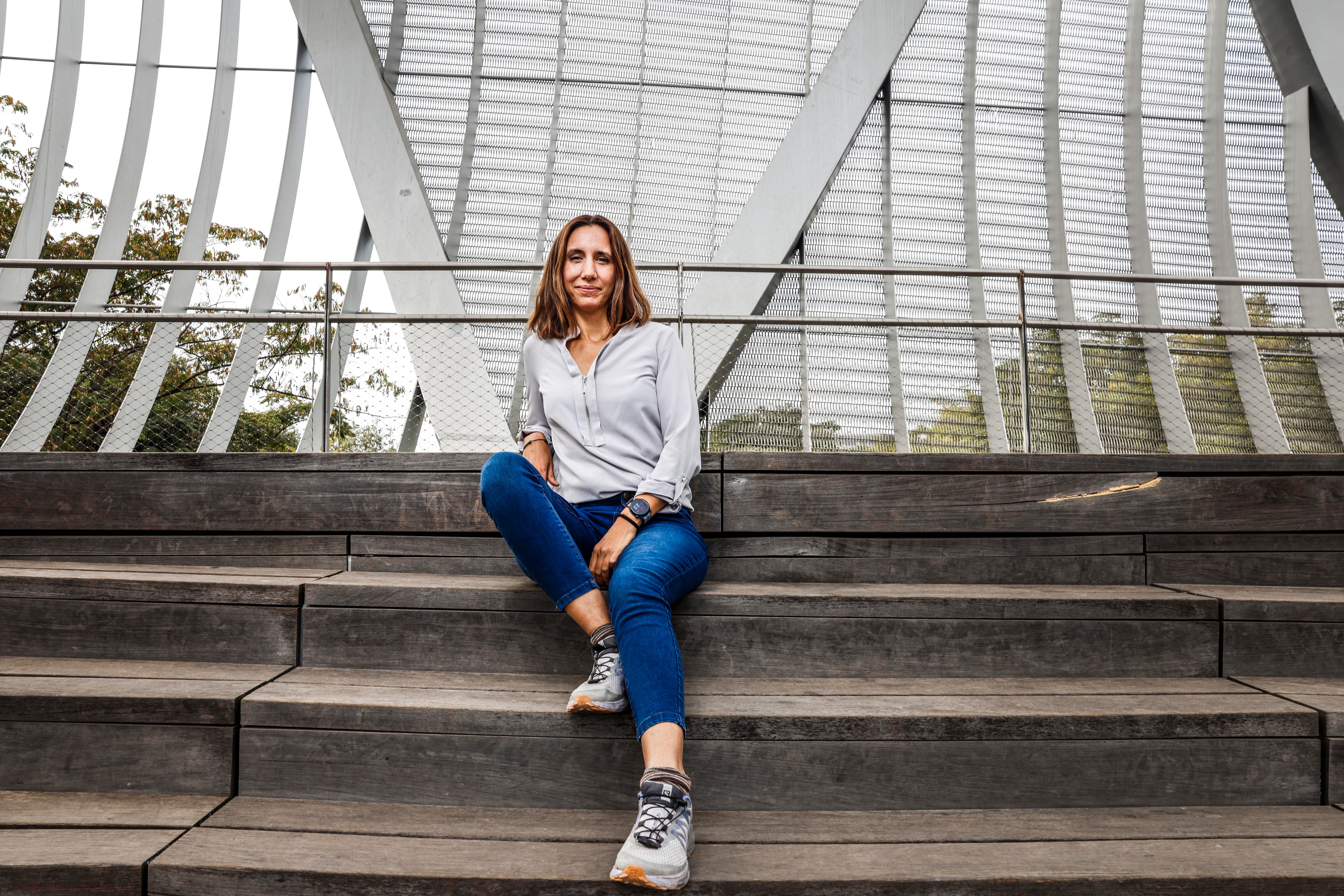 Lucía Prieto Godino, en el Puente Monumental de Arganzuela, en Madrid.