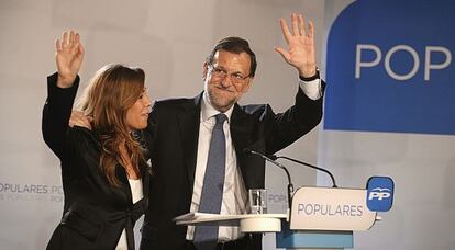 Mariano Rajoy y Alicia Sánchez-Camacho en un momento del acto.