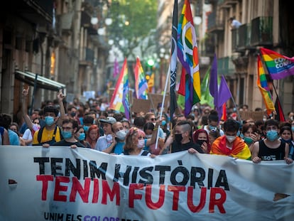 Una manifestación LGTBI en Barcelona, en una fotografía de archivo.