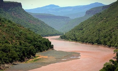 Paisaje cercano al nacimiento del río Nilo.