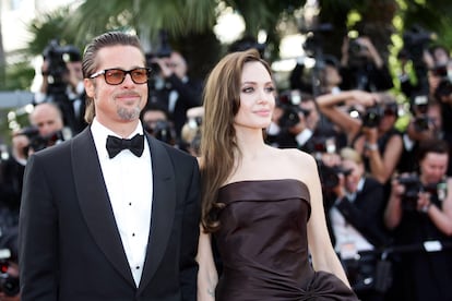 Brad Pitt y Angelina Jolie durante el estreno de 'El rbol de la vida', el 16 de mayo de 2011, en el festival de Cannes. 
