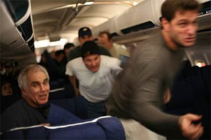 Escena de la película <i>United 93,</i> del director Paul Greengrass.