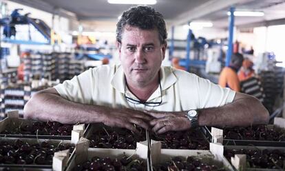 Vicente L&oacute;pez en su empresa de fruta en La Almunia de Do&ntilde;a Godina