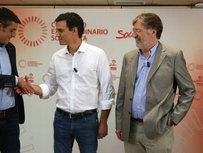 Madina, S&aacute;nchez y P&eacute;rez Tapias, los tres candidatos a liderar el PSOE. 