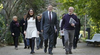 Ximo Puig, M&oacute;nica oltra y Antonio Montiel han firmado hoy la ampliacion del Pacto del Bot&aacute;nico.
 