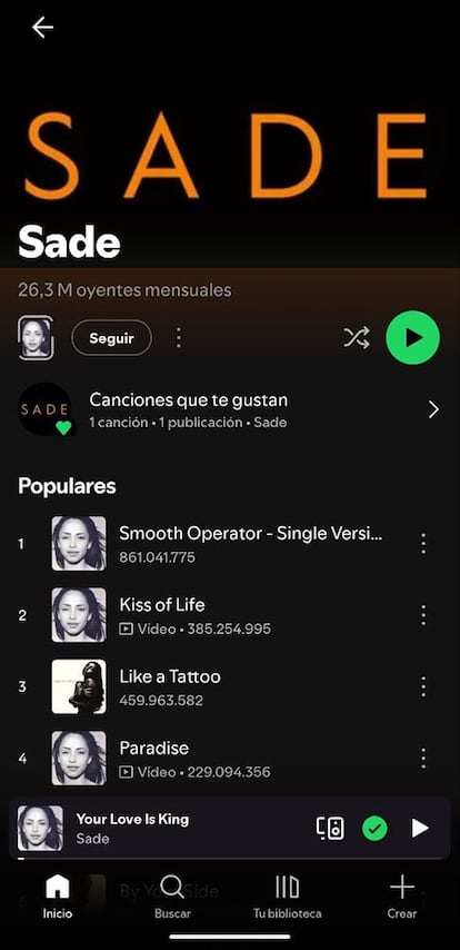 Canciones en Spotify