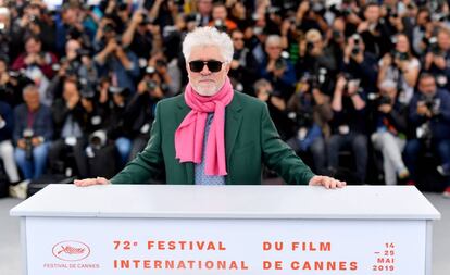 Pedro Almodóvar, antes de la presentación de 'Dolor y gloria', en Cannes.