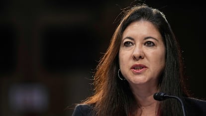 WASHINGTON, DC - JUNE 21: Dr. Adriana Kugler, nominee to be a member of the Board of Governors of the Federal Reserve System, testifies during a Senate Banking nominations hearing on June 21, 2023 in Washington, DC. Kugler is a Colombian-born economist currently serving as the U.S. Executive Director of The World Bank.   Drew Angerer/Getty Images/AFP (Photo by Drew Angerer / GETTY IMAGES NORTH AMERICA / Getty Images via AFP)