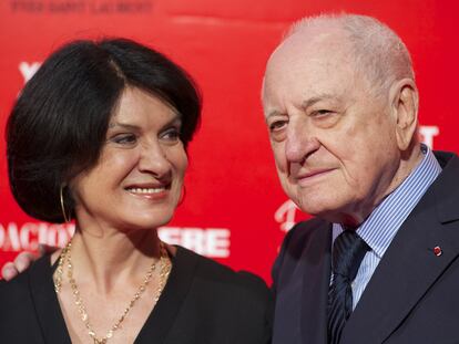 Paloma Picasso y Pierre Bergé, el pasado martes en Madrid.