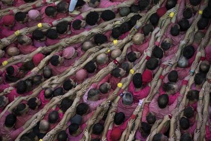 La Colla Vella dels Xiquets de Valls, al Concurs.