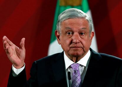 El presidente mexicano, Andrés Manuel López Obrador, en su comparecencia ante los medios de comunicación de este lunes.