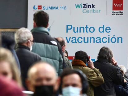 Centro de vacuncación, en Madrid. 