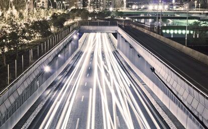 La M-30 de Madrid, de cuyo mantenimiento está encargado Ferrovial