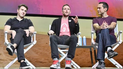 Os três fundadores do Airbnb, Brian Chesky, Joe Gebbia e Nathan Blecharczyk.
