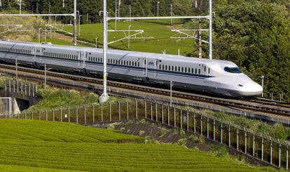 El tren de alta velocidad Shinkansen, fabricado en Jap&oacute;n, que rodar&aacute; en la l&iacute;nea de Texas (EE UU).