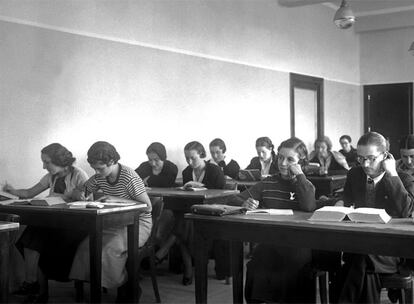 Salón de lectura de la Facultad de Filosofía y Letras de la Universidad Complutense de Madrid en 1934.