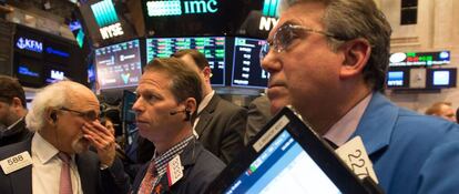 Operadores en el New York Stock Exchange.