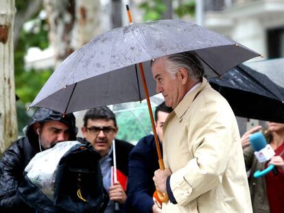 El ex tesorero del PP, Luis Bárcenas, a su llegada a la Audiencia Nacional, en 2018.