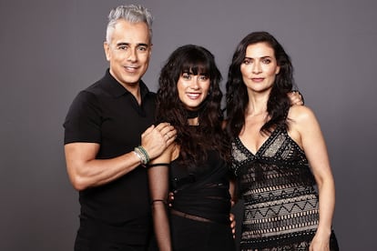 Los tres protagonistas de la secuela: Jorge Enrique Abello, Juanita Molina y Ana María Orozco.