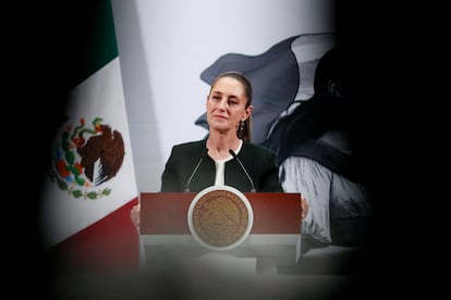 Claudia Sheinbaum en conferencia de prensa tras la llamada con su homólogo estadounidense.