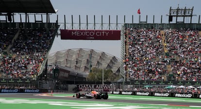 El coche de Verstappen en el Autódromo Hermanos Rodríguez.