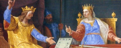 Fragmento del fresco 'Salomón y la Reina de Saba' de Tibaldi, conservado en El Escorial