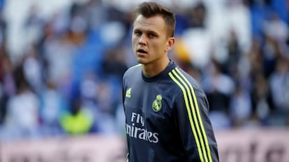 Cheryshev antes del partido contra el Getafe.