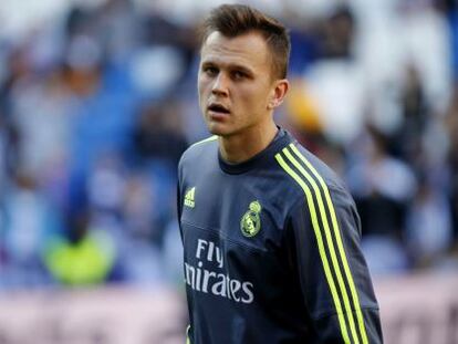 Cheryshev antes del partido contra el Getafe.