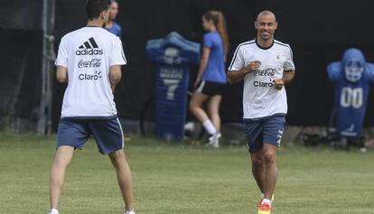 Mascherano, durante un entrenamiento con Argentina en San Jos&eacute;, California.