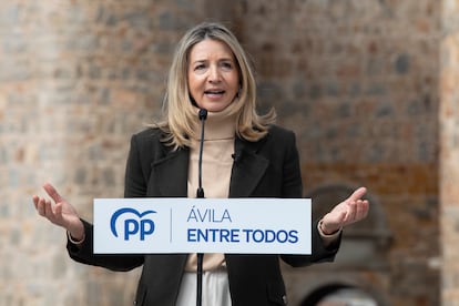 La senadora Alicia García, en un mitin en Ávila el pasado marzo.