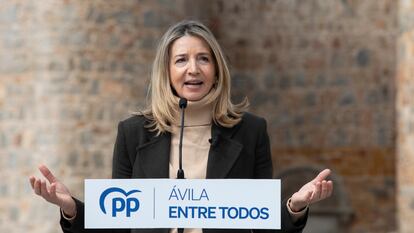 La senadora Alicia García, en un mitin en Ávila el pasado marzo.