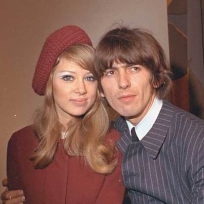 Patty Boy y George Harrison, en 1966.