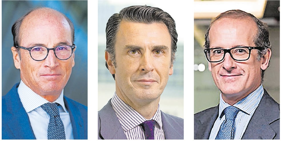 Ignacio Domíngue Adame (responsable de Santander CIB en Europa), Ignacio de la Colina (presidente de JP Morgan en España y Portugal) y Javier Rapallo (responsable de Investment Banking Coverage de Deutsche Bank en España).