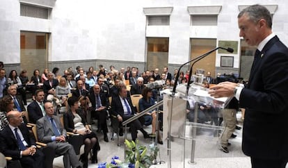Iñigo Urkullu durante su discurso en el acto de apertura del año judicial en el País Vasco.