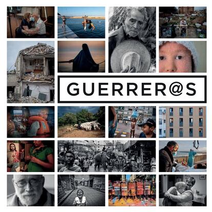 Portada del libro solidario 'Guerrer@s', que homenajea al fotoperiodista Joan Guerrero y forma parte de la iniciativa de Catalunya Mirades Solidàries.