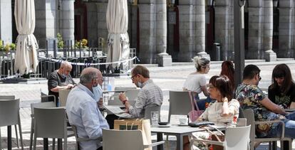 Una terraza en el centro de Madrid.