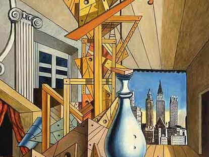 <i>Visione metafisica di New York</i> (1975), de De Chirico.
