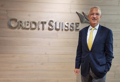 El presidente de Credit Suisse, Axel Lehmann, en la oficina del banco en Singapur, el pasado agosto.