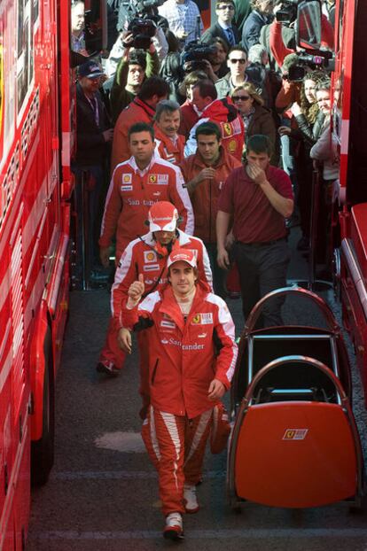 Fernando Alonso, ayer en el circuito de Montmeló.