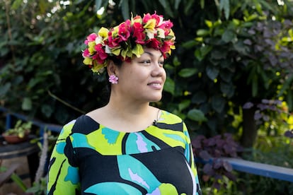 Maima Rapu, a teacher at the Kari Kari cultural dance academy on Easter Island.