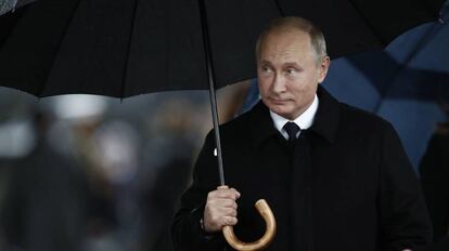 El presidente ruso, Vladimir Putin, llega a los actos conmemorativos de la Gran Guerra en París.