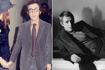 Woody Allen y Steve McQueen en sendas chaquetas de pana.