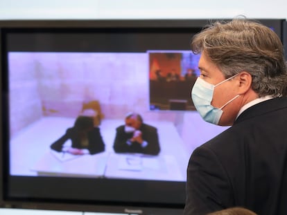 El diputado del Partido Popular, Luis Santamaría, durante la comisión de Investigación del Congreso de los Diputados, el miércoles en Madrid.