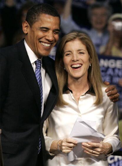 Caroline Kennedy, con Obama durante la campaña.