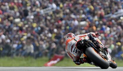 M&aacute;rquez, durante la clasificaci&oacute;n en Sachsenring.