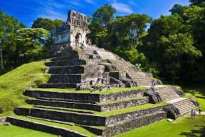 El templo de la Cruz, en Palenque (Chiapas).