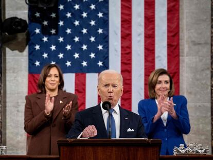 Joe Biden, el martes en el Capitolio, durante el discurso de la Unión.